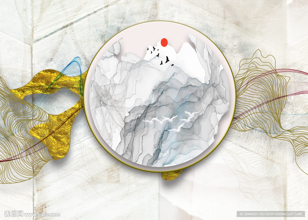 新中轻奢背景墙