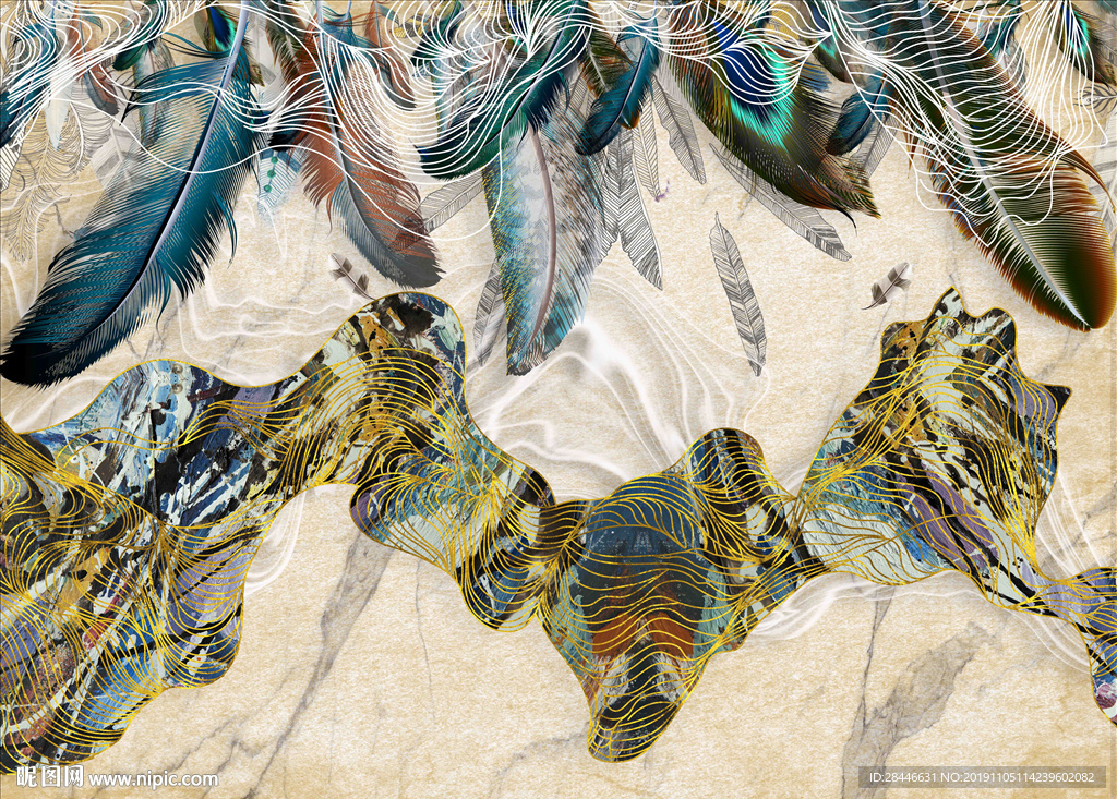 北欧轻奢背景墙