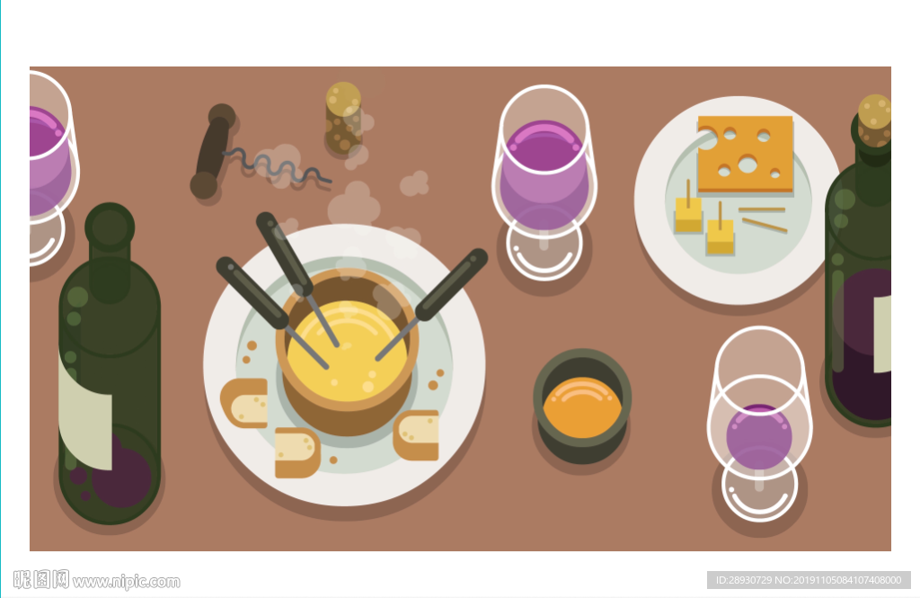 撸串美食插画