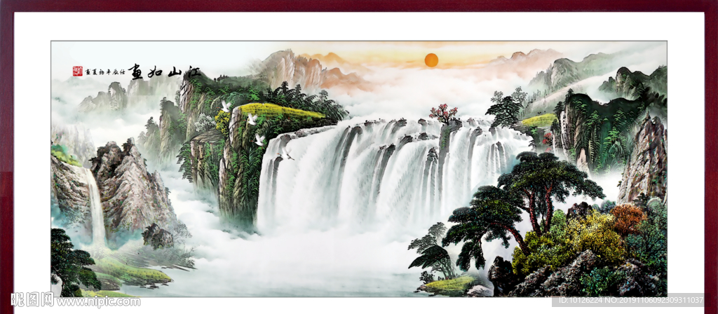 江山如画山水画国画中式装饰画