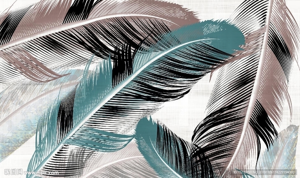 羽毛电视背景墙