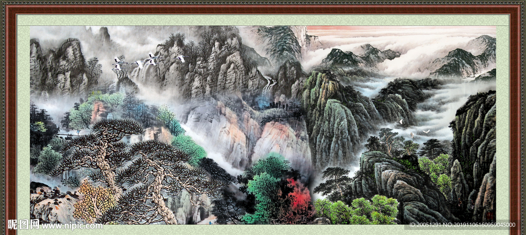 中堂画山水