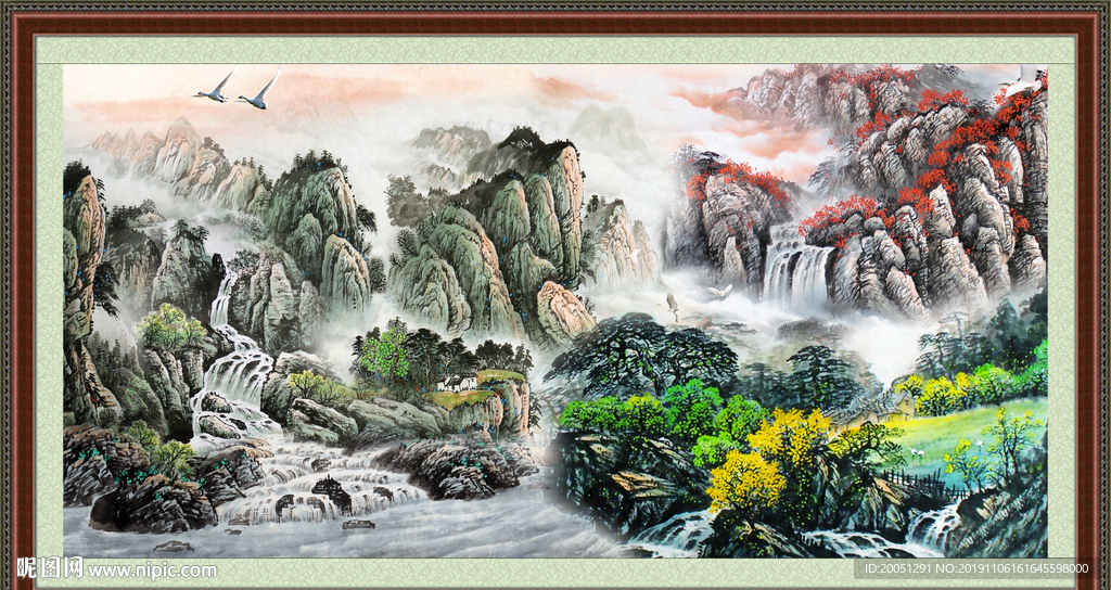 聚宝盆风水画