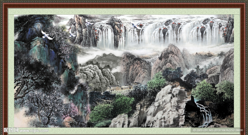 聚宝盆风水画