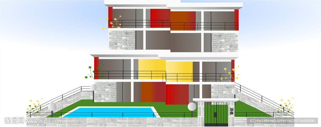 别墅建筑效果图