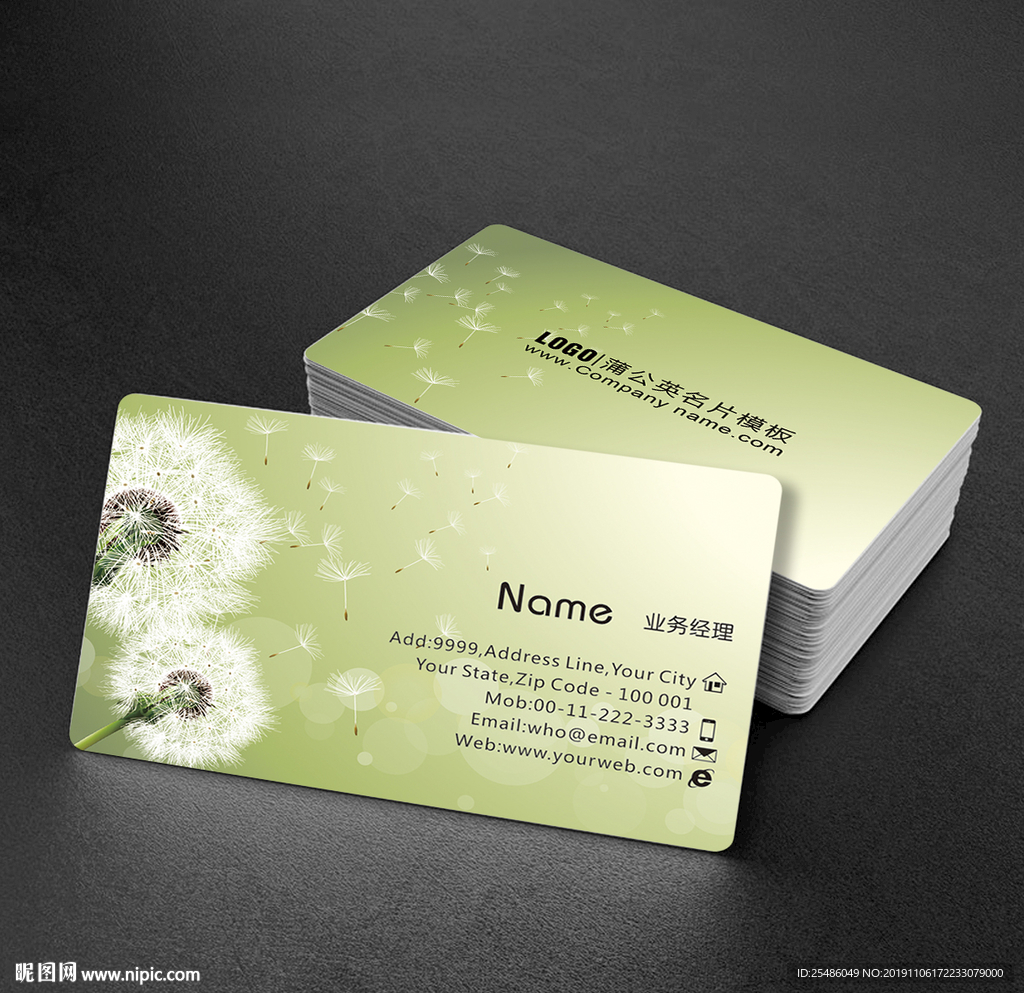 蒲公英名片