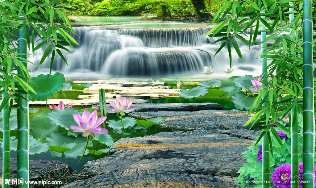 流水走道背景墙