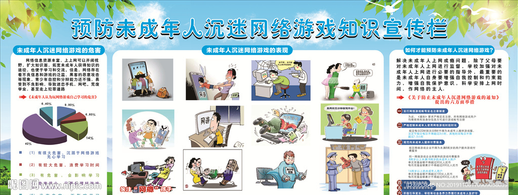 预防未成年人沉迷网络游戏宣传栏