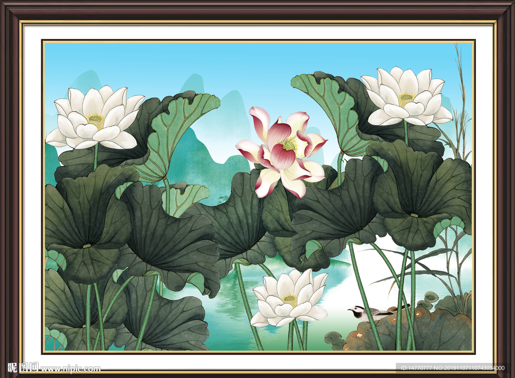 国画荷花