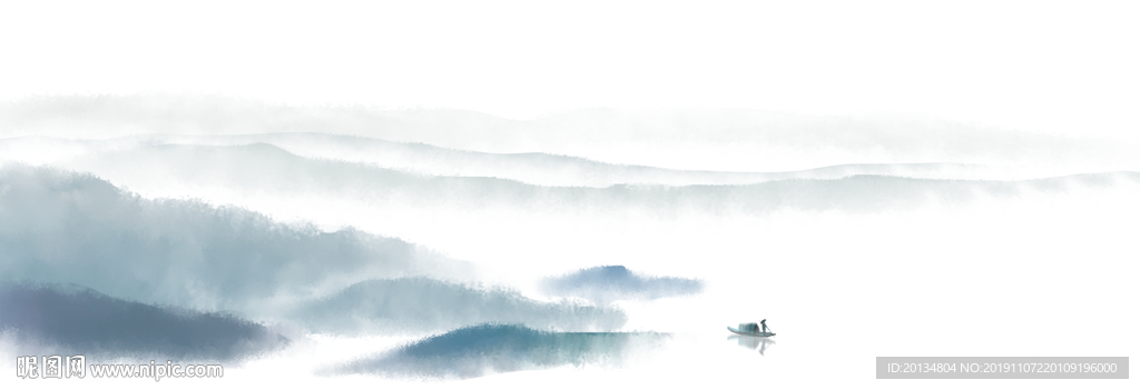 水墨山水画背景墙