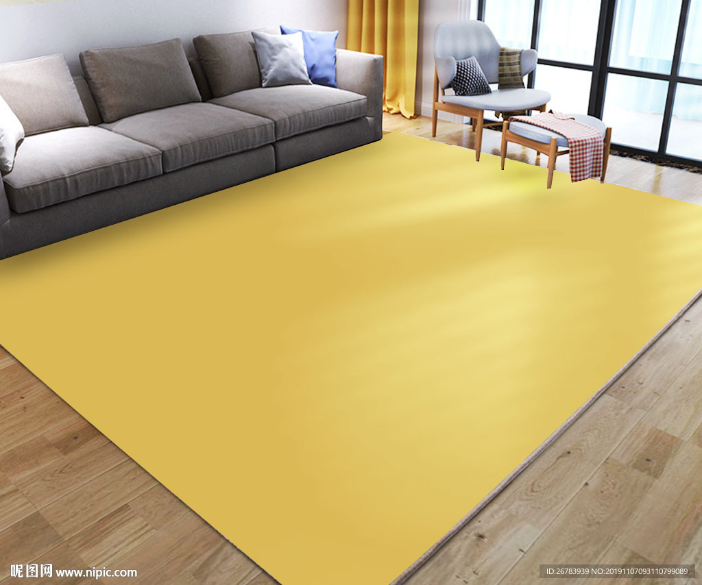 客厅可以替换地毯的效果图