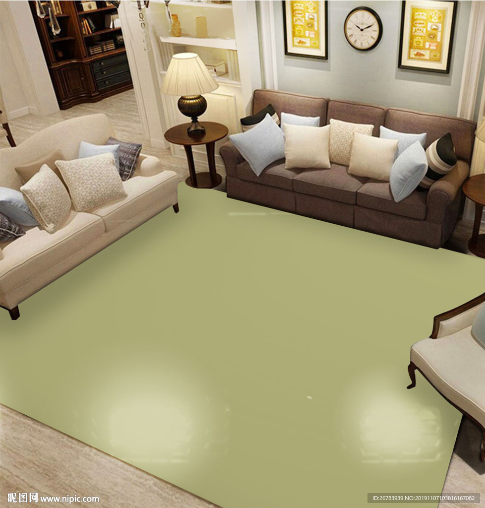 混搭客厅地毯样机