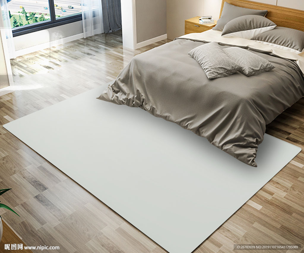 北欧卧室地毯床边毯样机