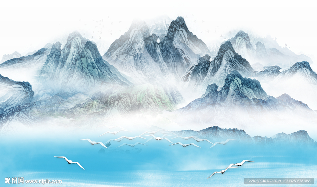 抽象山水画图片