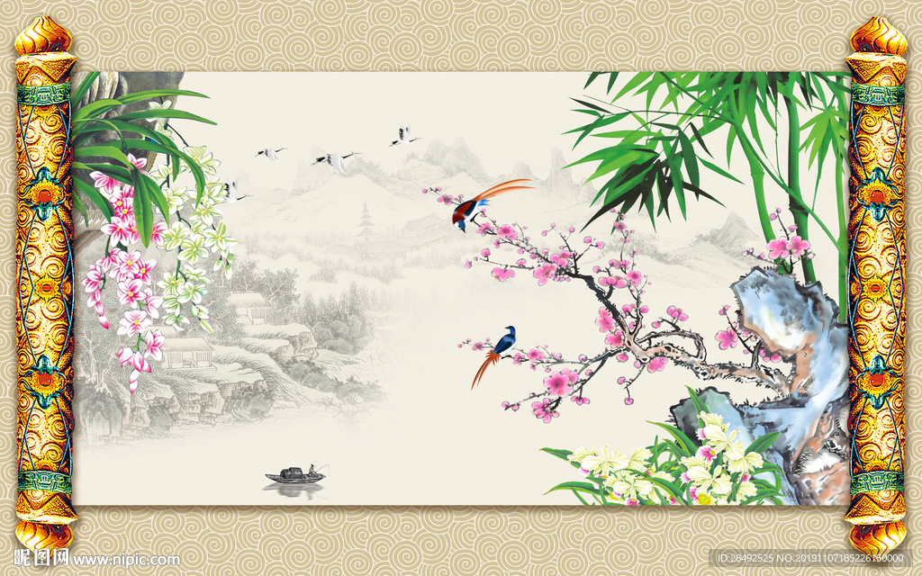 中式古典山水画