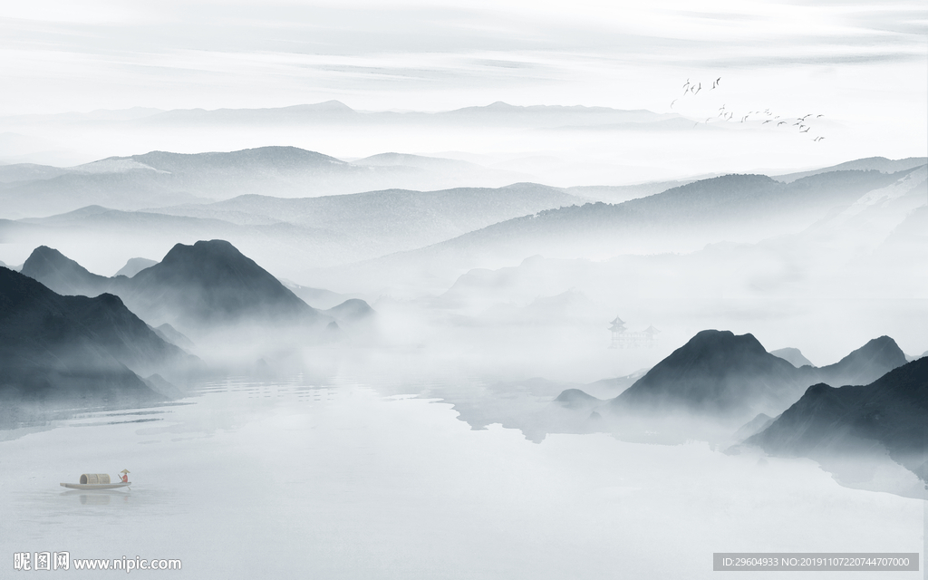 精美山水新玄关画 TIF分层