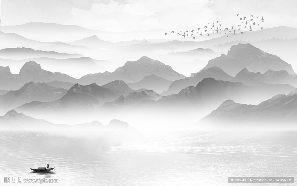 奢华山水新风景画 TIF分层