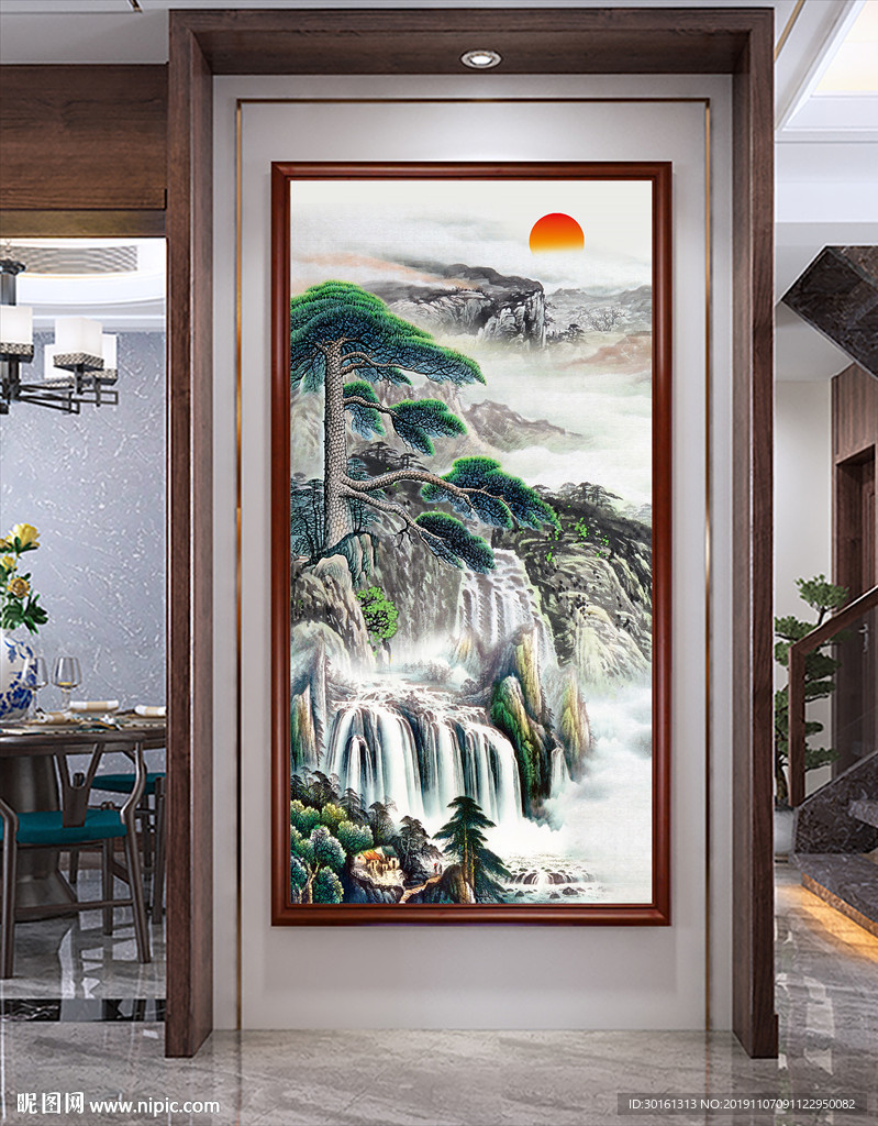 黄山迎客松玄关装饰