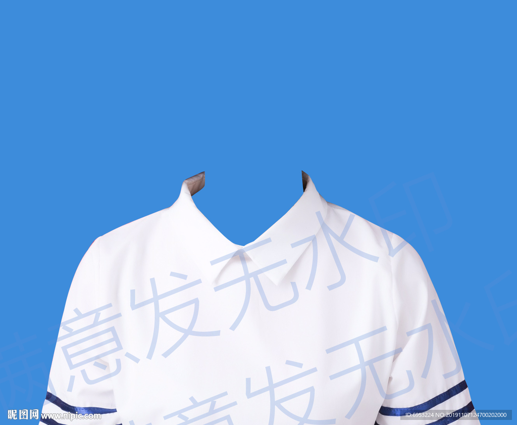 女性衬衫长袖证件照衣服模板