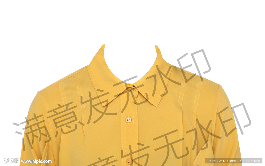 黄色衬衫证件照模板