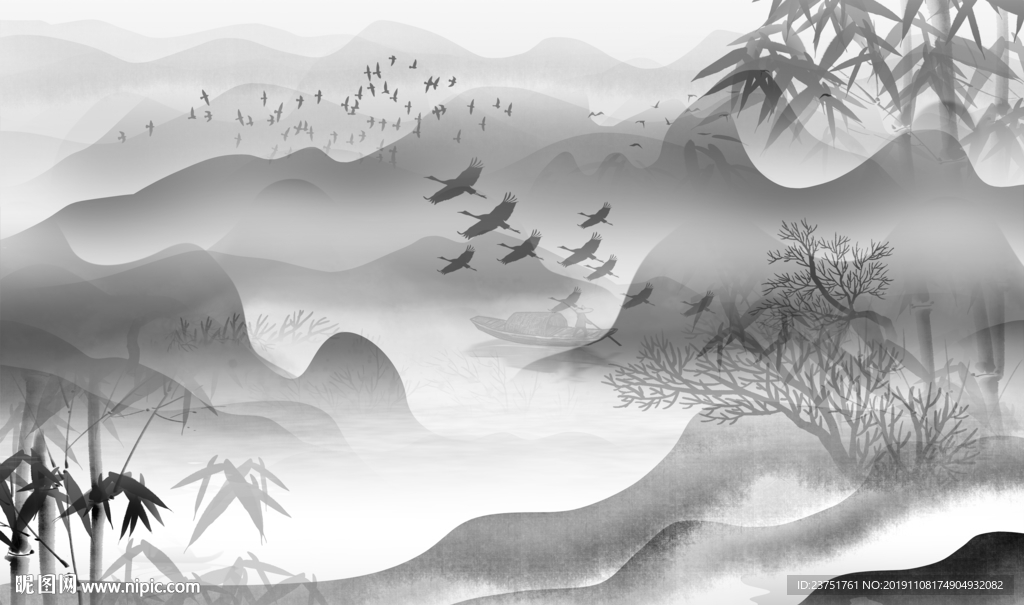创意水墨山水