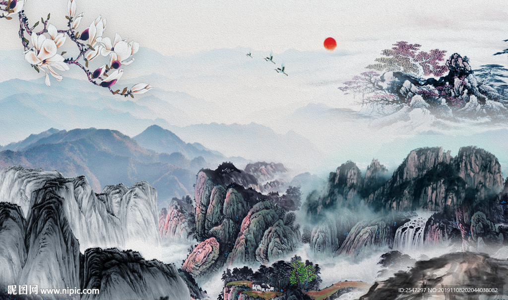 山水背景墙