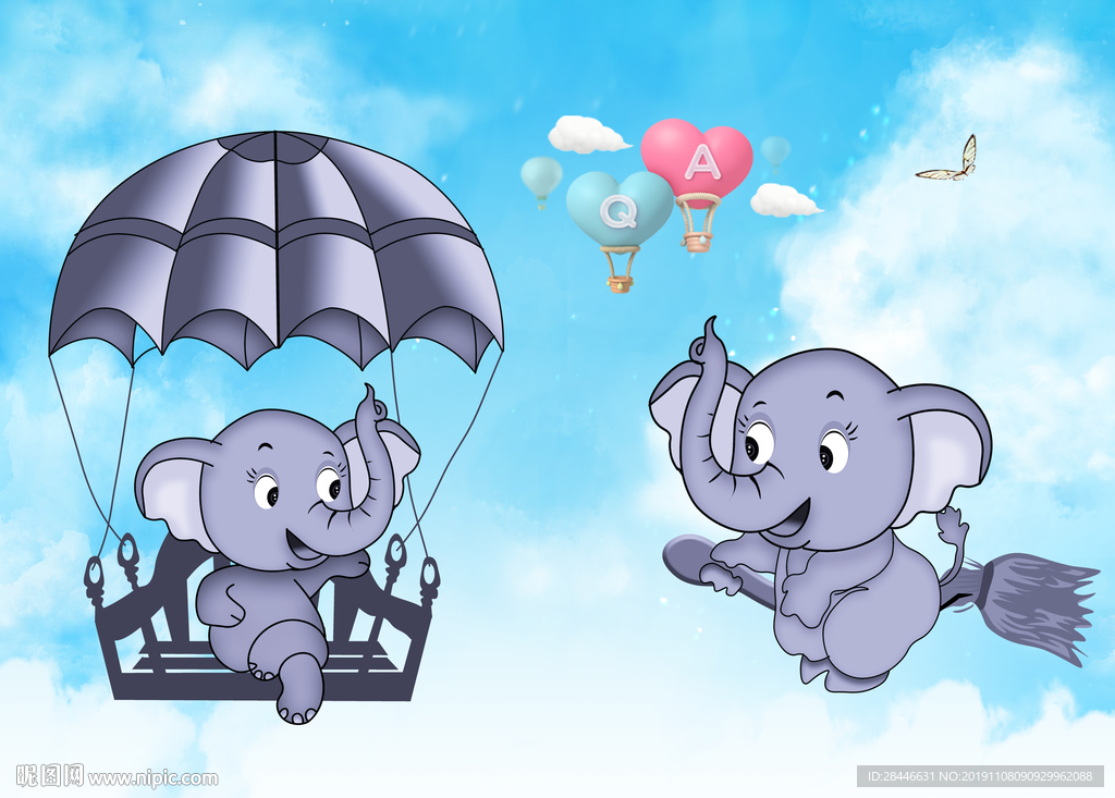 卡通儿童房背景墙