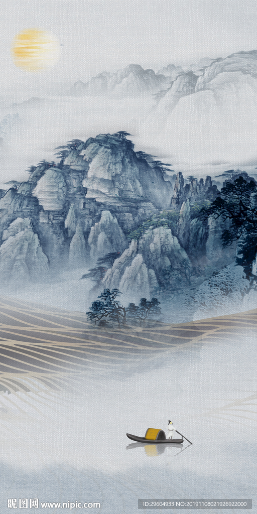 大气 新款山水玄关 TIF分层