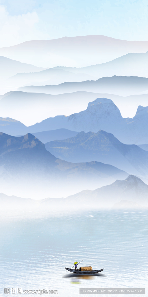 奢华中国风山水画 TIF分层