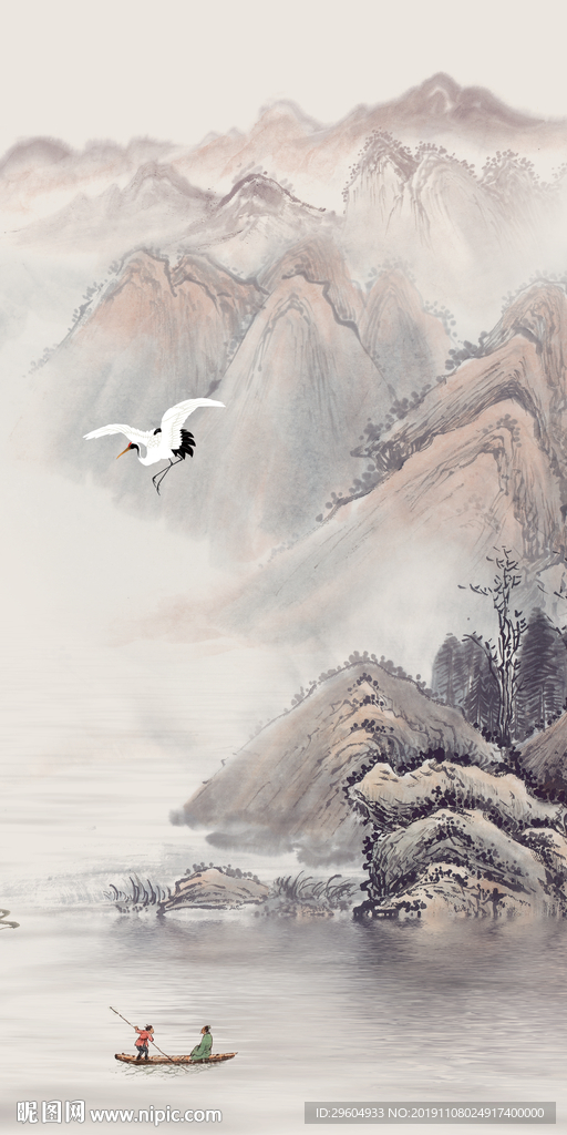 中国风山水画 TIF分层