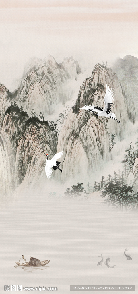 简约中国风山水画 TIF分层