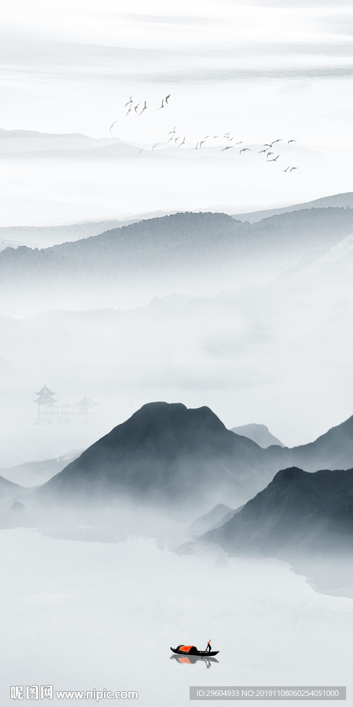 高档 玄关山水新画 TIF分层