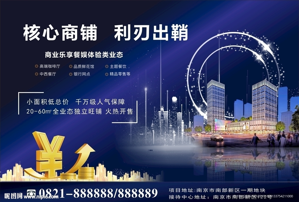 房地产核心商铺宣传海报