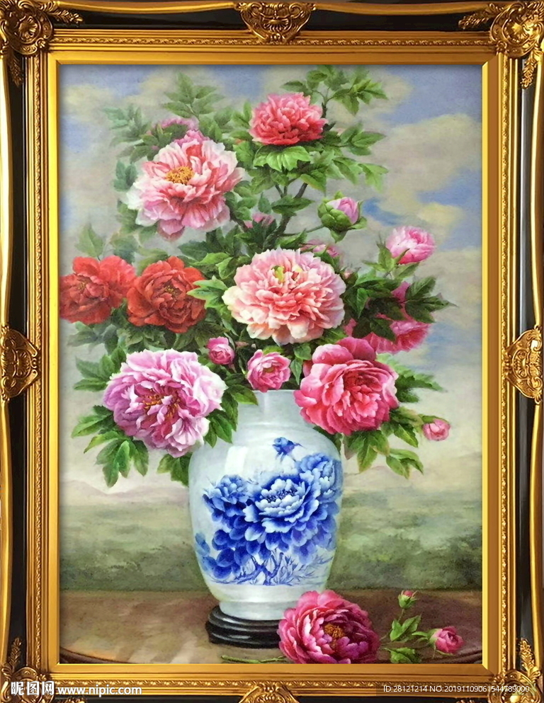 高清油画花卉装饰画