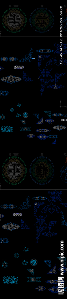 蒙式花纹CAD图库