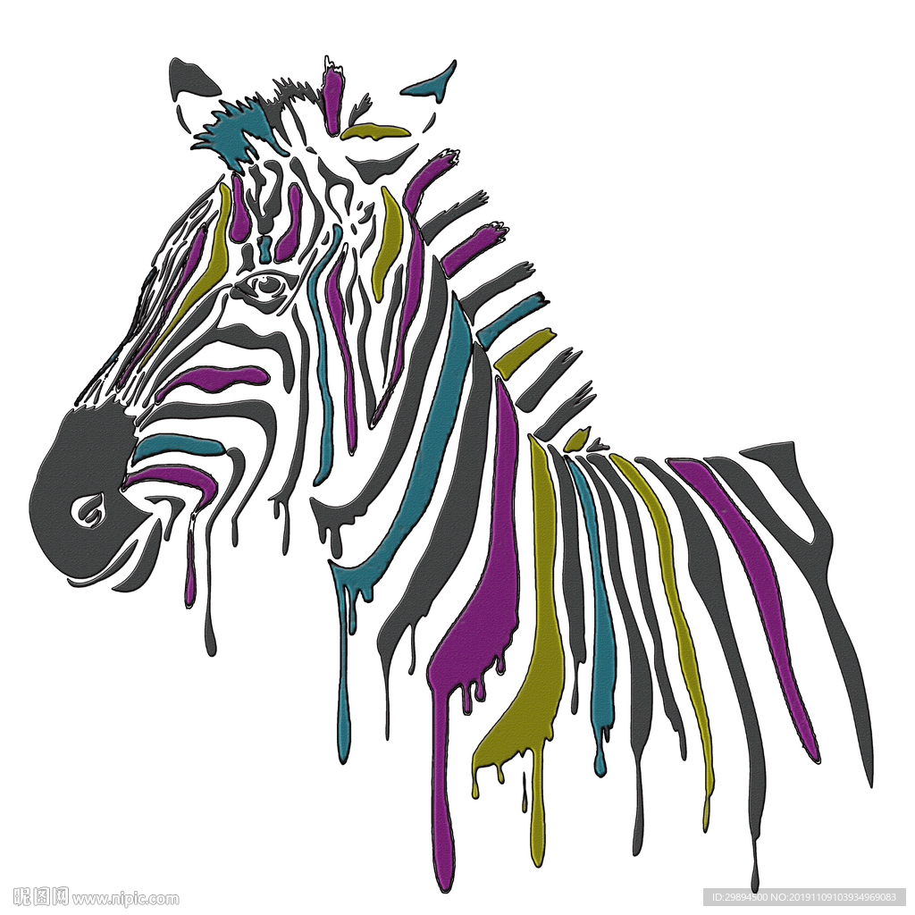 装饰画斑马线条