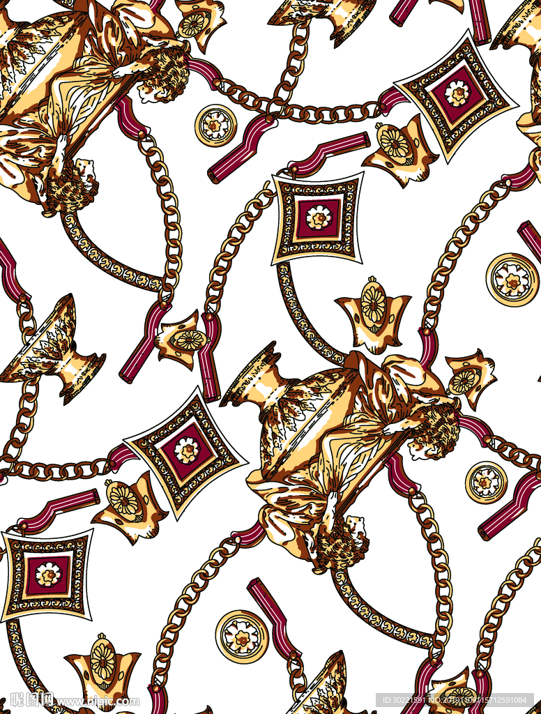 数码 印花 大牌花 金属链