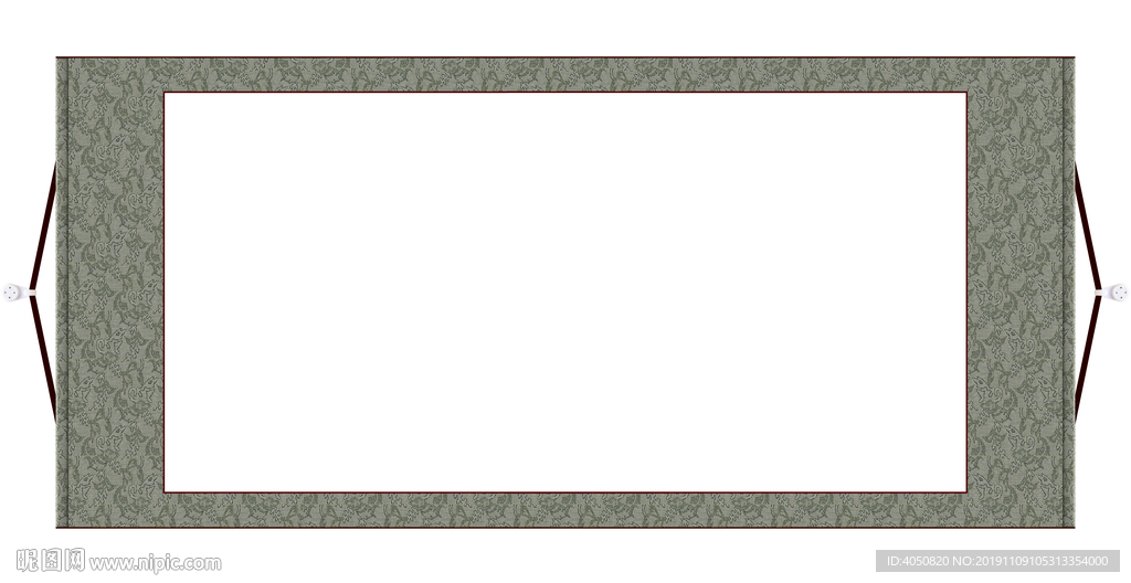 挂轴 锦绫 高清分层图 卷轴