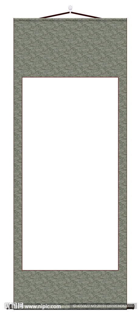 挂轴 锦绫 高清分层图 卷轴