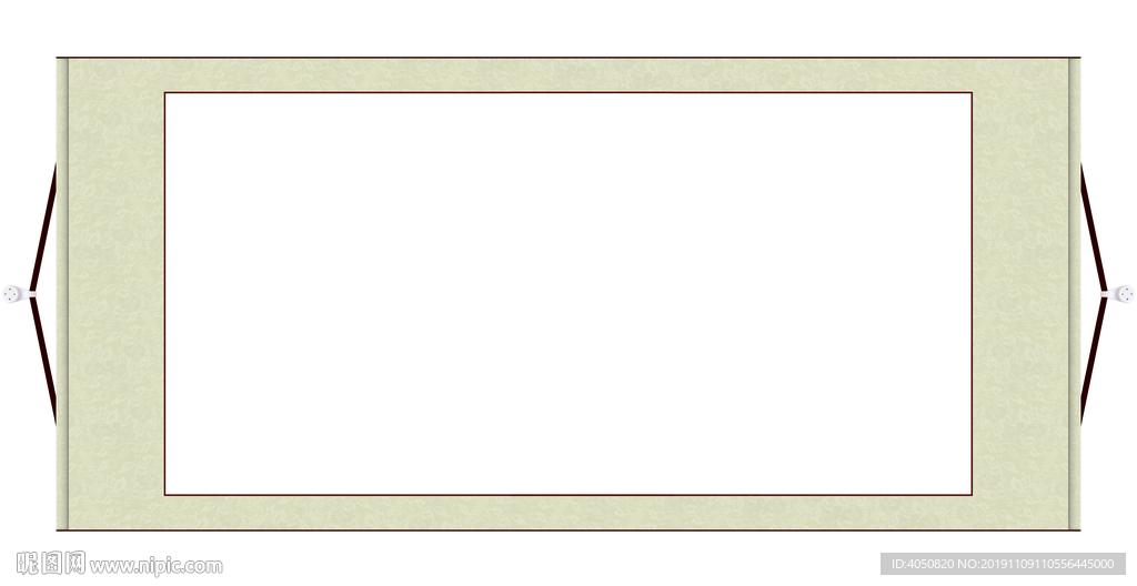 挂轴奶白色横幅高清分层图