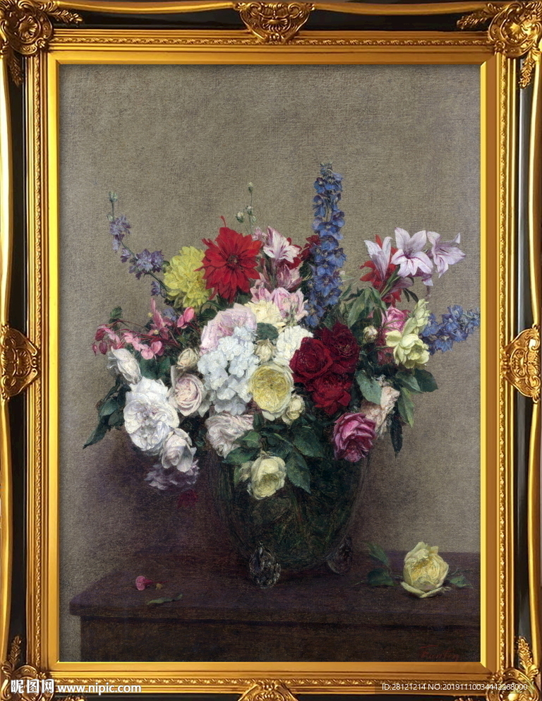 高清油画花卉装饰画