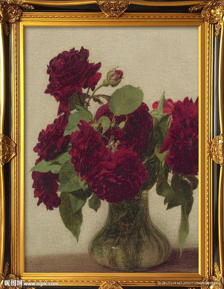高清油画花卉装饰画