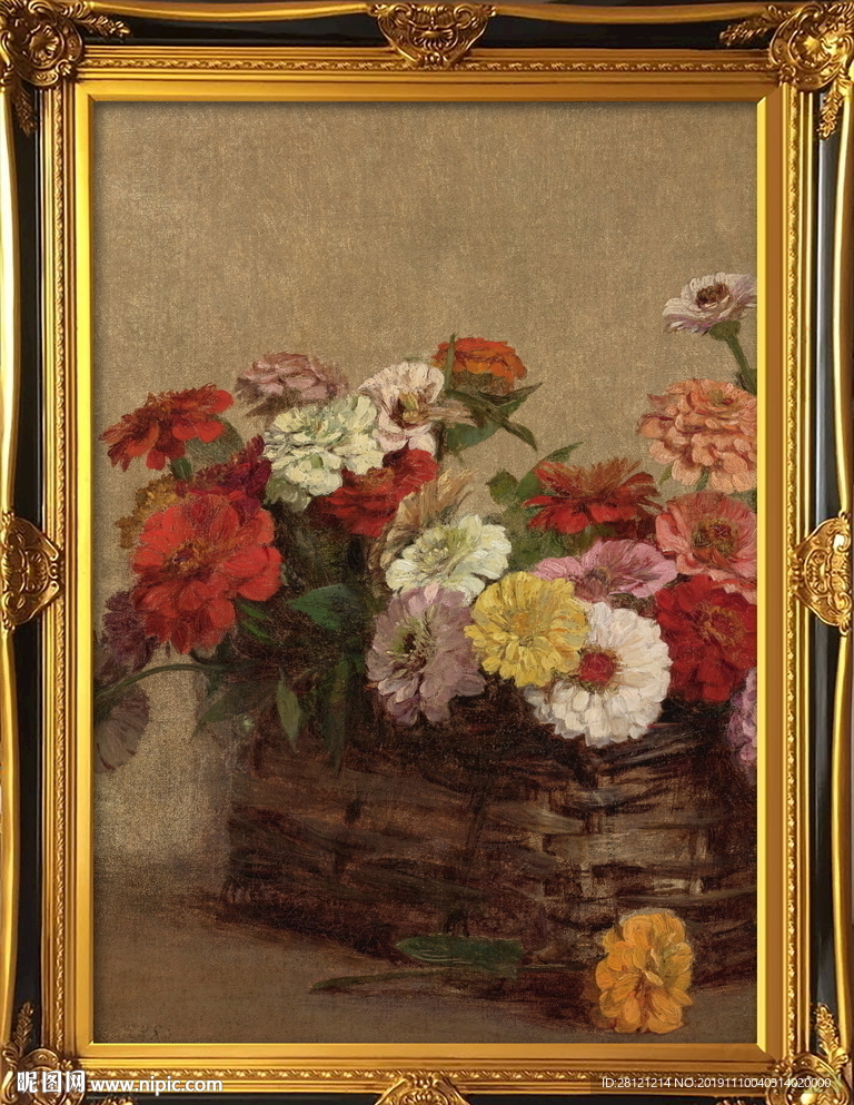 高清油画花卉装饰画