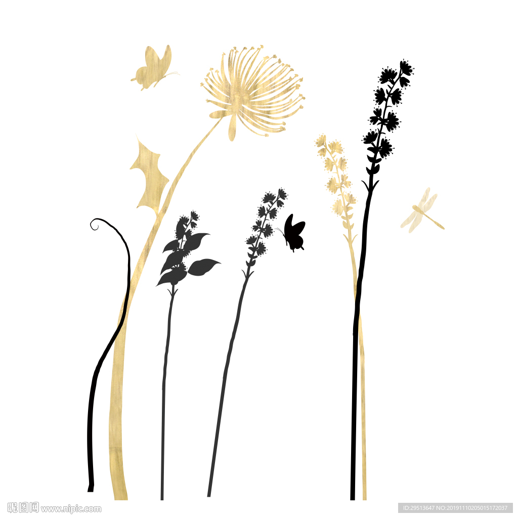 花卉组合抽象装饰画