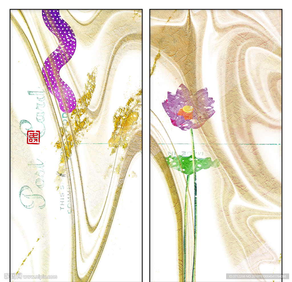 荷花装饰画