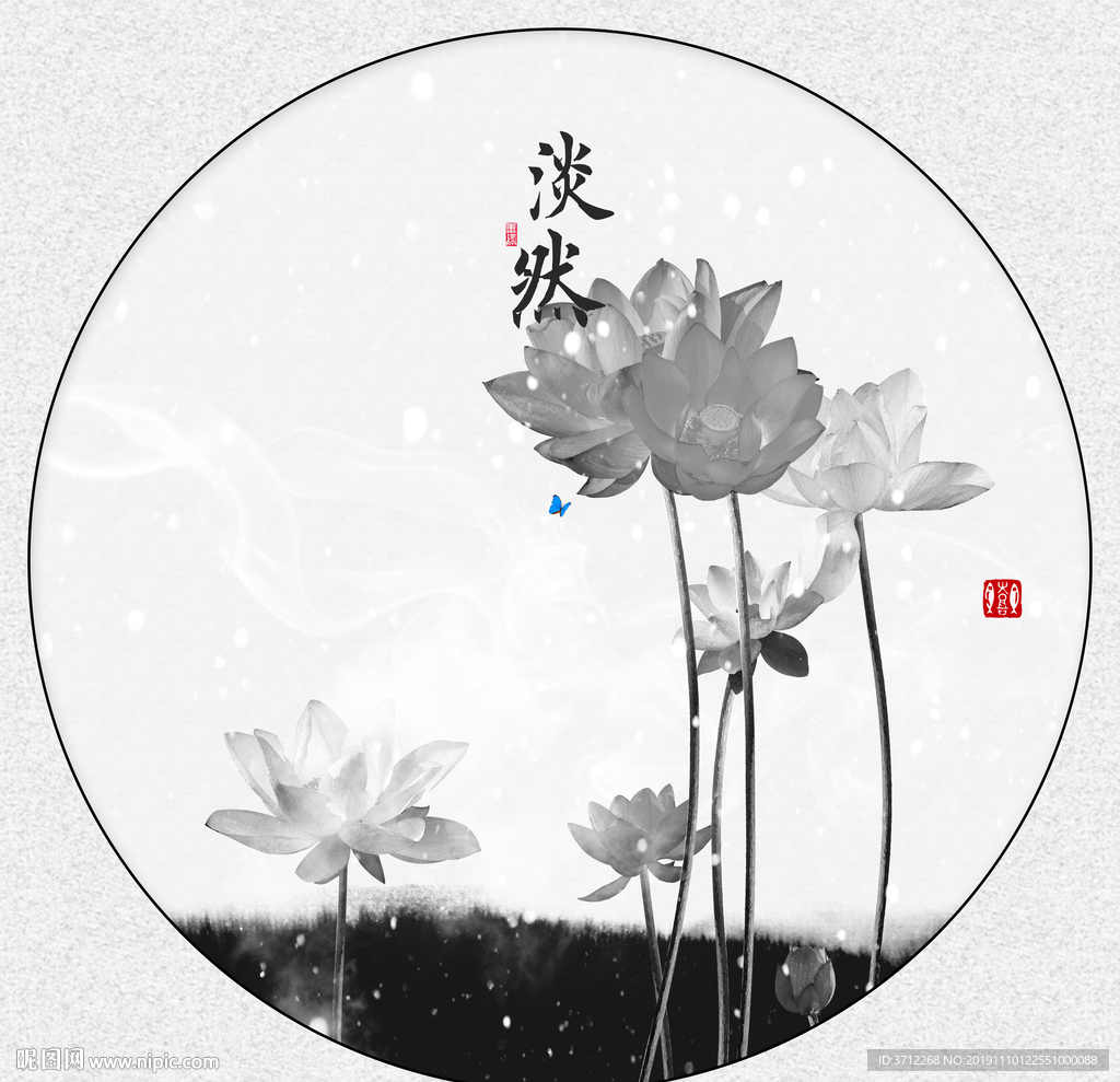 荷花无框画
