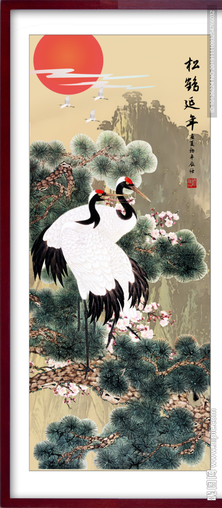 松鹤延年装饰画