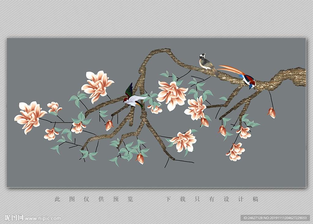 花鸟手绘