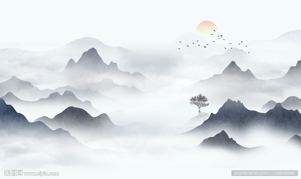 高端水墨山水画