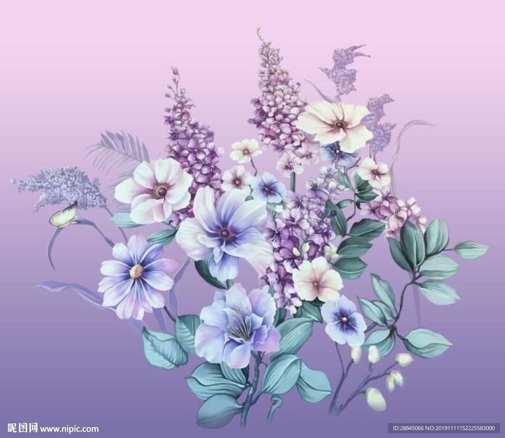 植物花卉印花手绘高清图